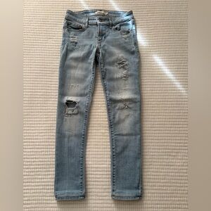 Levi's Light Blue Distressed Skinny Jeans Size 24